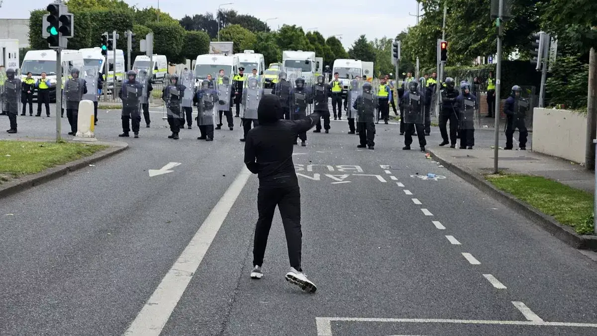 Scenes from the protest in Coolock (Image- Robbie Kane)