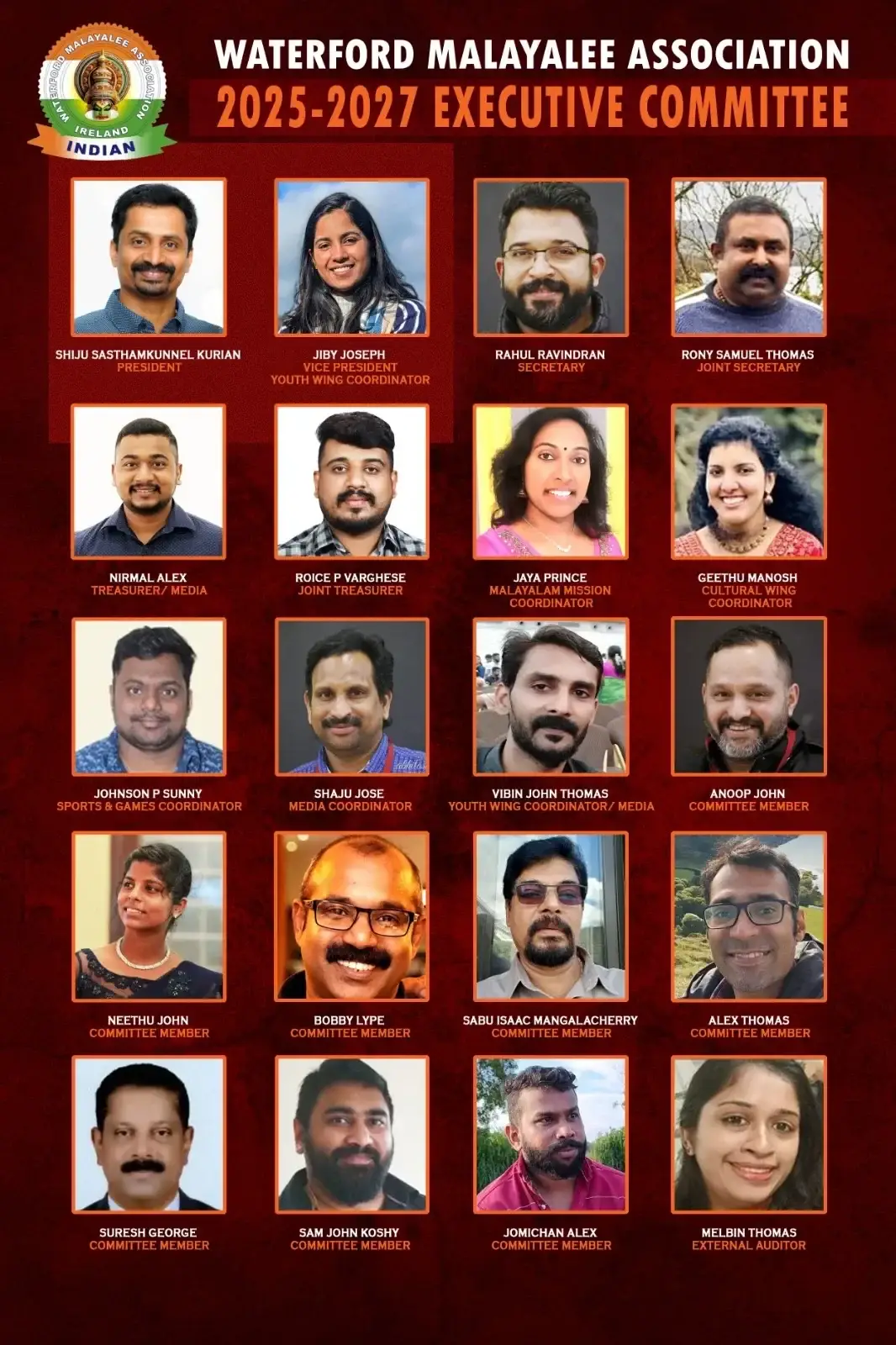 Waterford Malayali Association gets new leadership