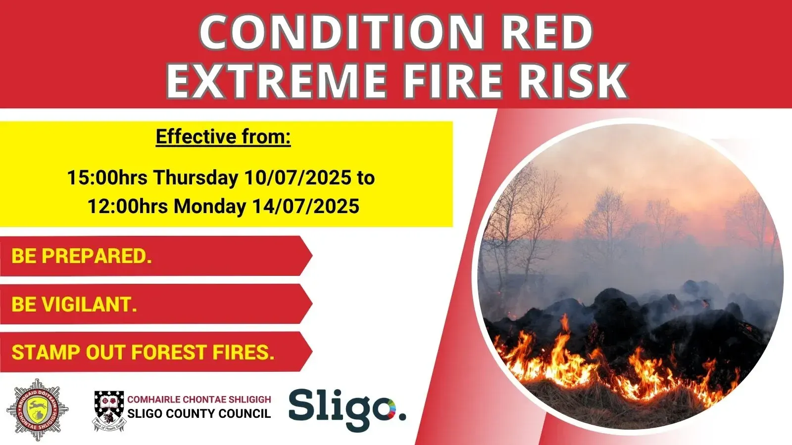 county sligo under extreme fire risk warning until monday